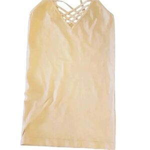 Women's Sand Strappy V-Neck Cotton Cami Tank Top